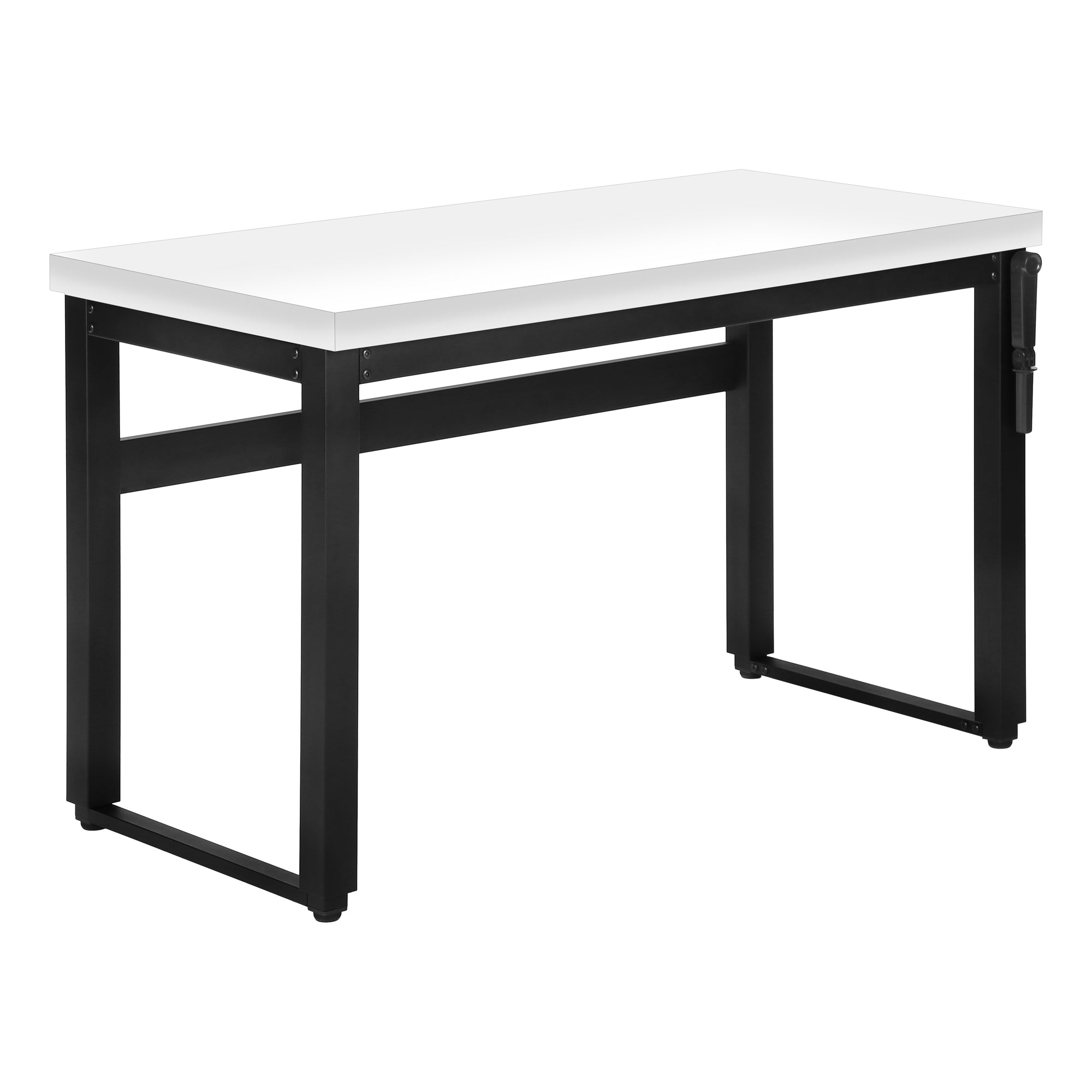 BUREAU D'ORDINATEUR - 48"L / BLANC / HAUTEUR AJUSTABLE/ METAL NOIR ( Meuble Mtl )