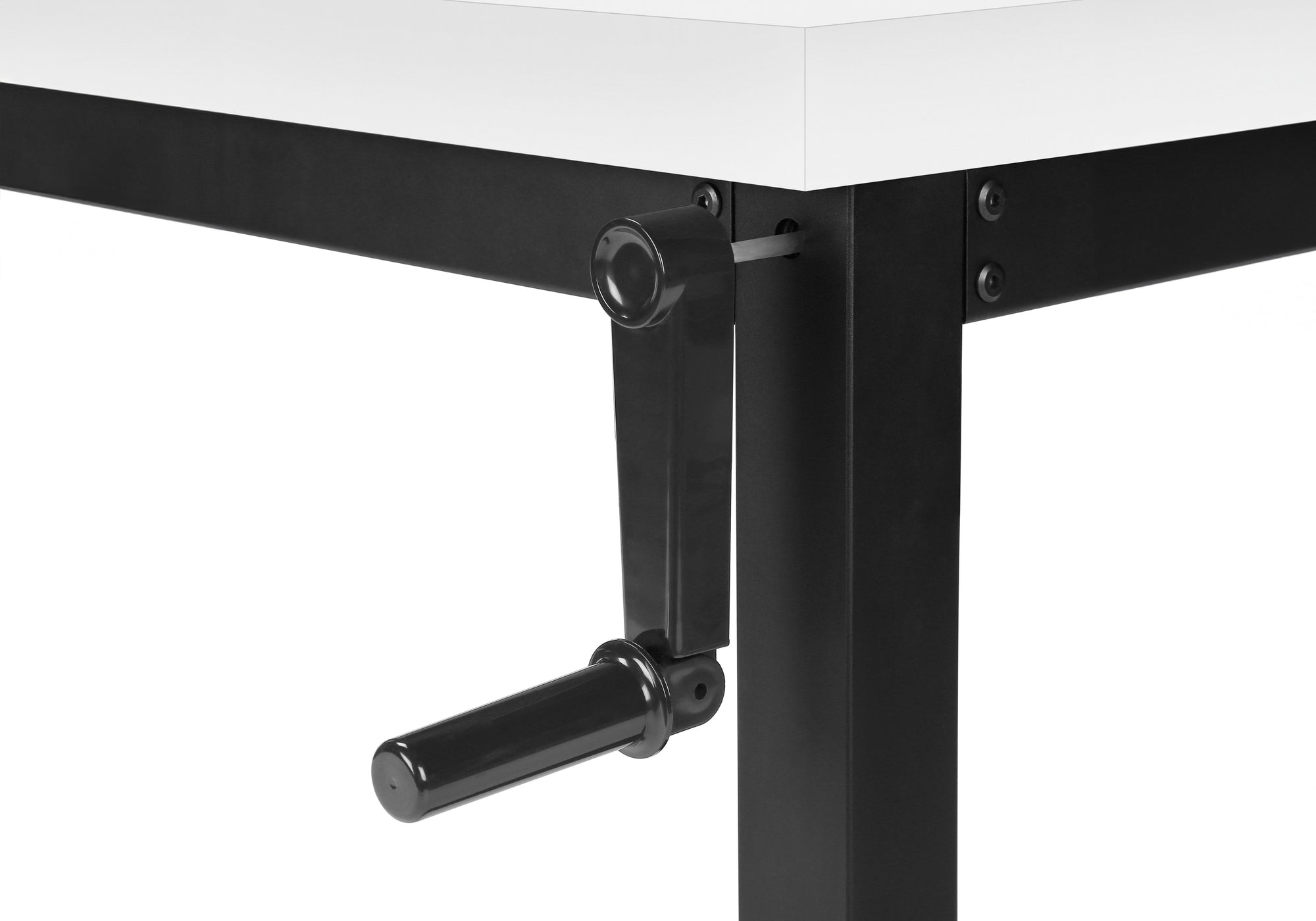 BUREAU D'ORDINATEUR - 48"L / BLANC / HAUTEUR AJUSTABLE/ METAL NOIR ( Meuble Mtl )