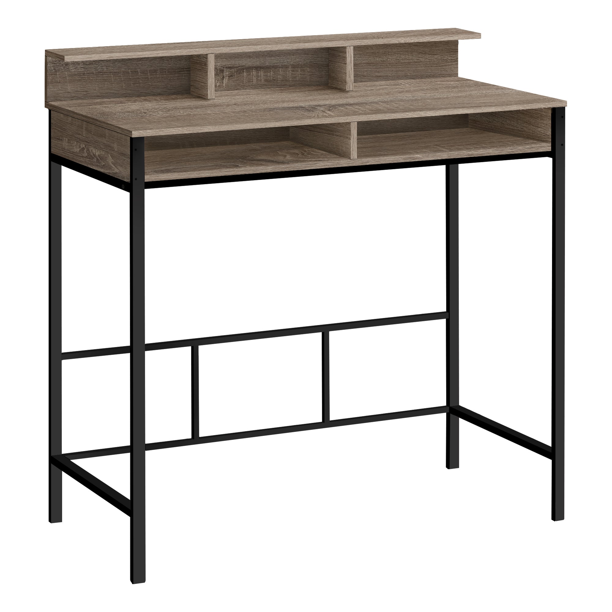 COMPUTER DESK - 48"L / DARK TAUPE / BLACK STANDING HEIGHT ( Meuble Mtl )