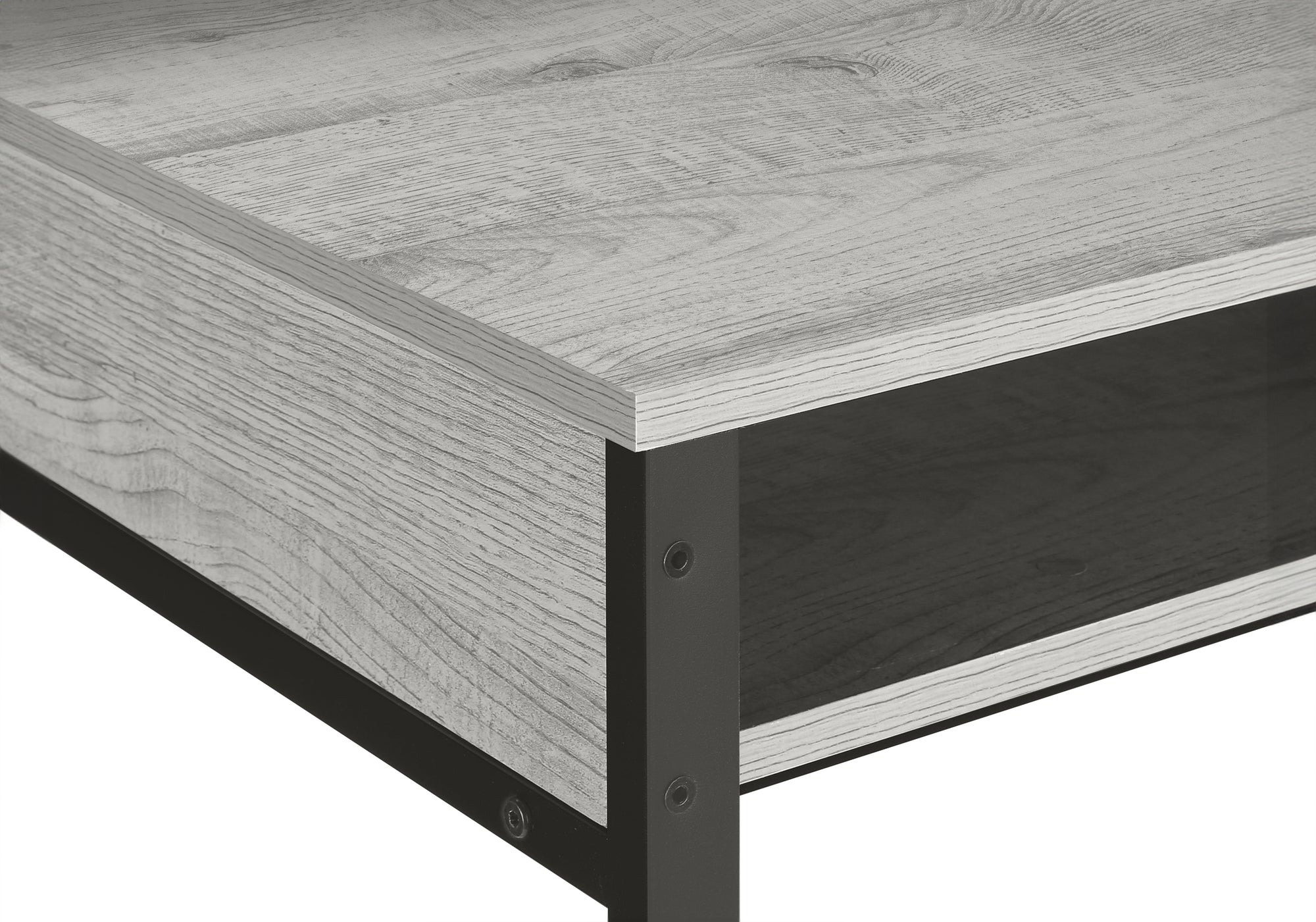 BUREAU D'ORDINATEUR - 48"L / GRIS / NOIR HAUTEUR DEBOUT ( Meuble Mtl )