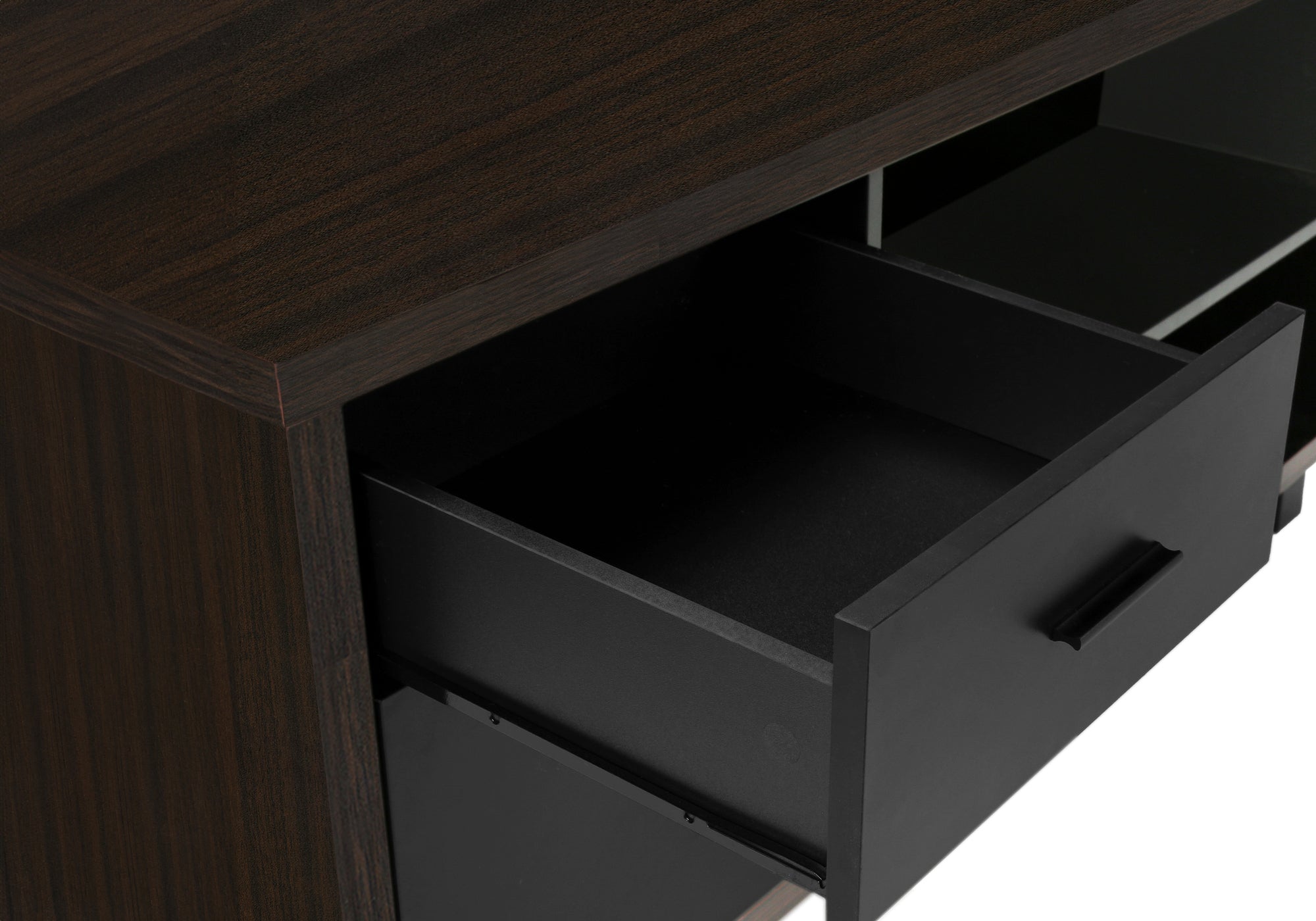 BUREAU D'ORDINATEUR - 72"L ESPRESSO / COIN EXÉCUTIF NOIR ( Meuble Mtl )