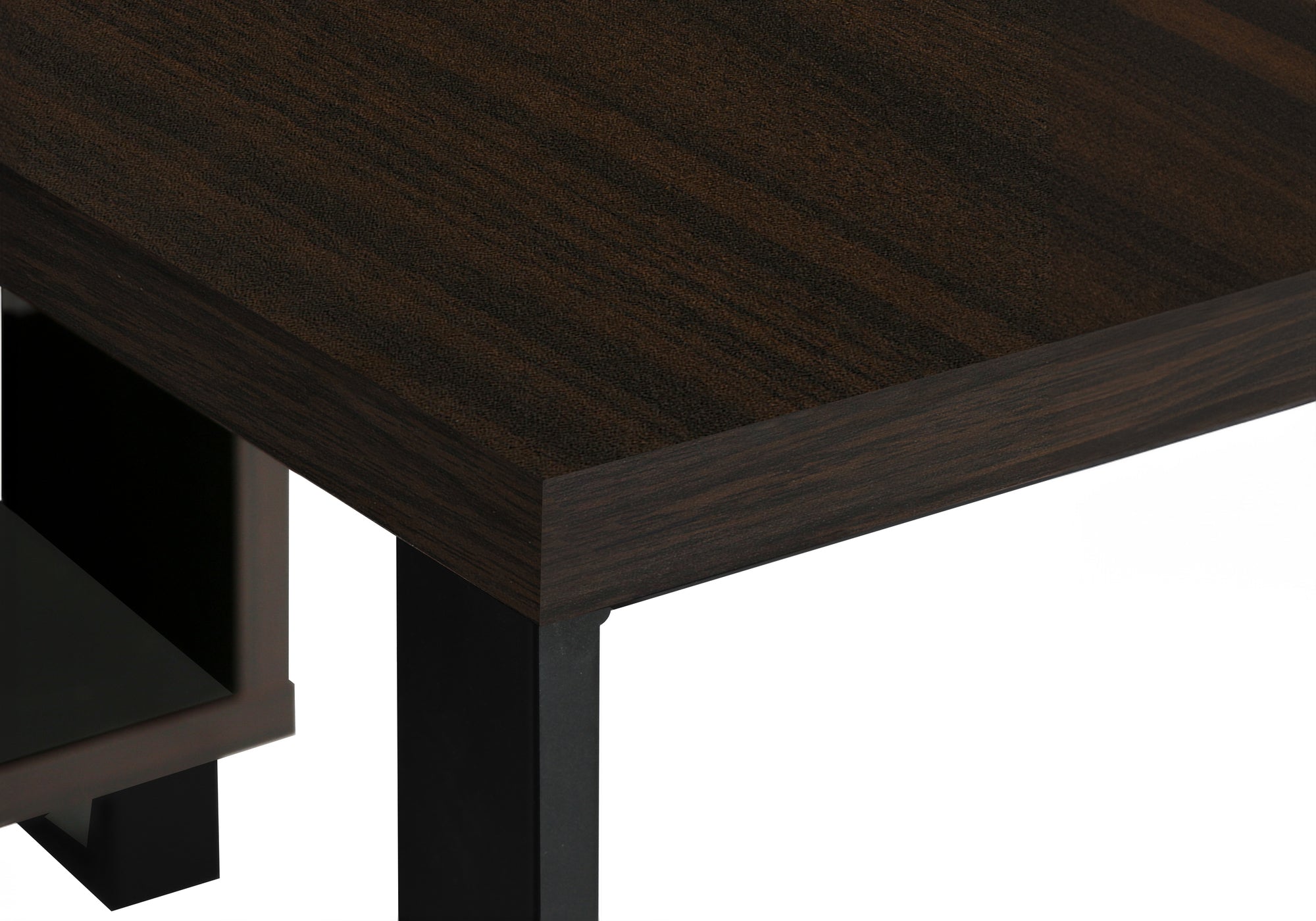 BUREAU D'ORDINATEUR - 72"L ESPRESSO / COIN EXÉCUTIF NOIR ( Meuble Mtl )