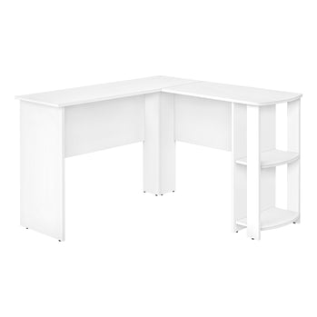 BUREAU ORDINATEUR - COIN EN L BLANC / 2 ÉTAGÈRES ( Meuble Mtl ) 