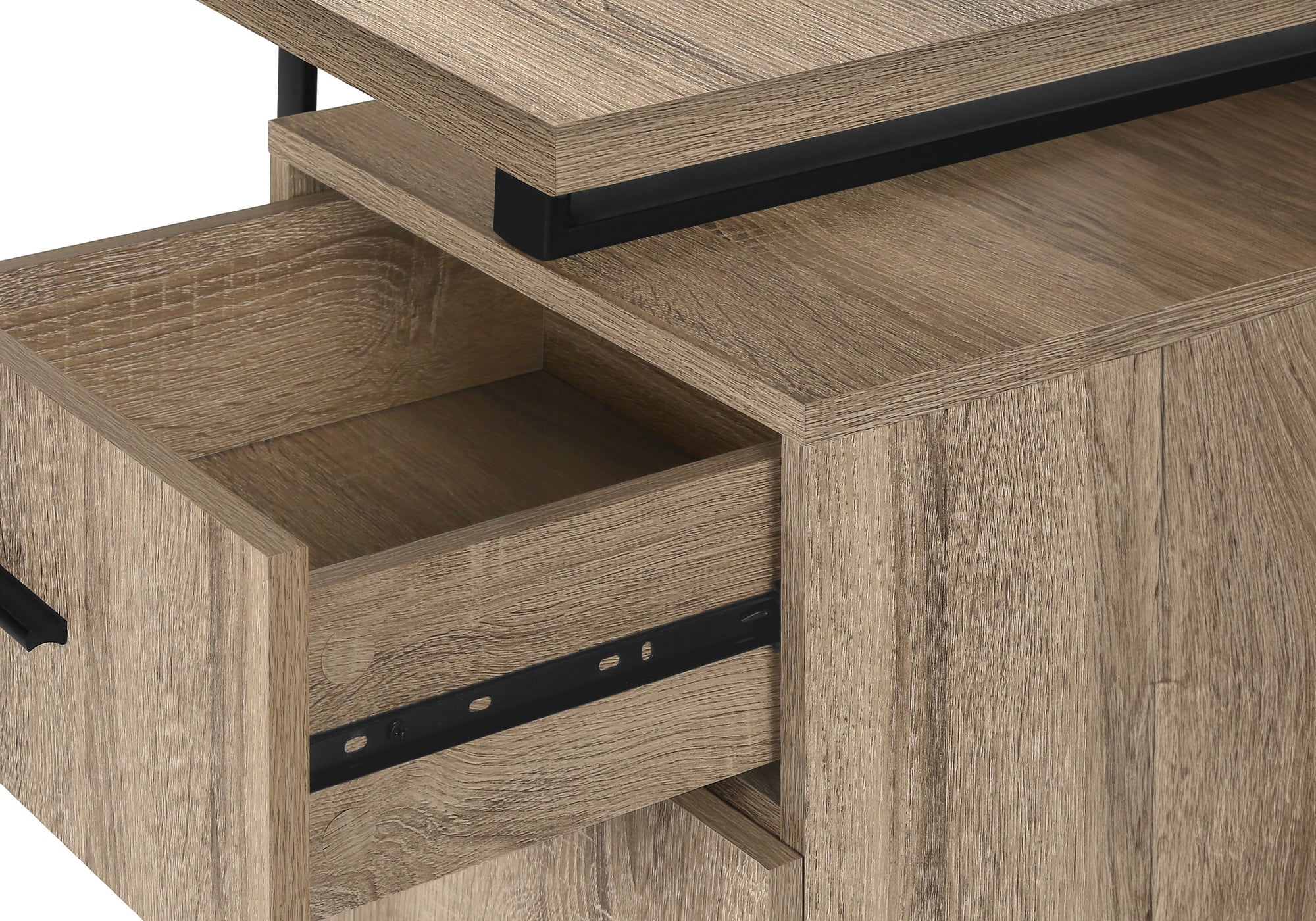 BUREAU D'ORDINATEUR - 48"L / TAUPE FONCÉ ORIENTATION GAUCHE OU DROITE ( Meuble Mtl )
