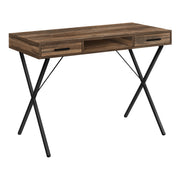 BUREAU D'ORDINATEUR - 42"L / BOIS DE RÉCUPÉRATION BRUN / MÉTAL NOIR