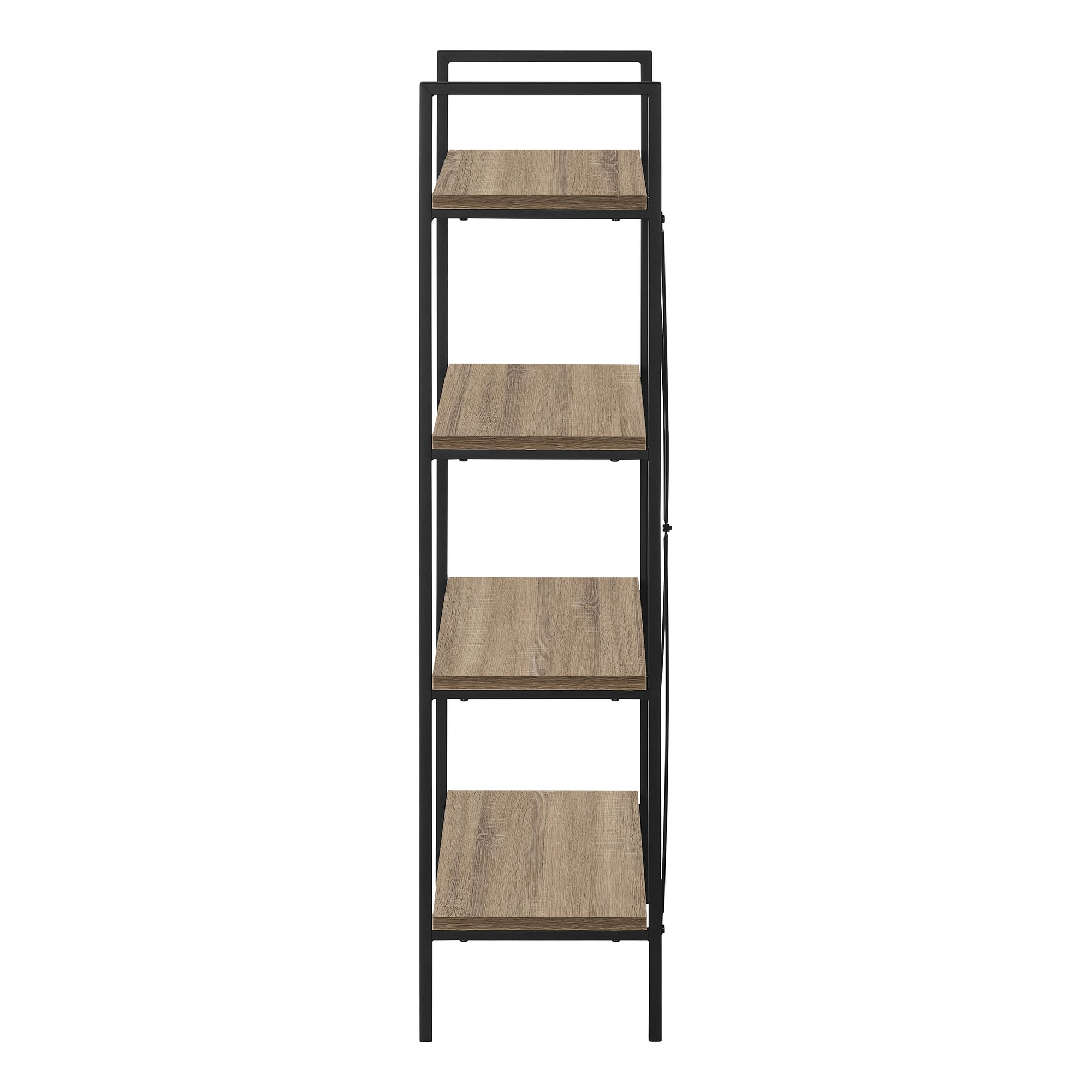 BIBLIOTHÈQUE - 48"H / TAUPE FONCÉ / MÉTAL NOIR