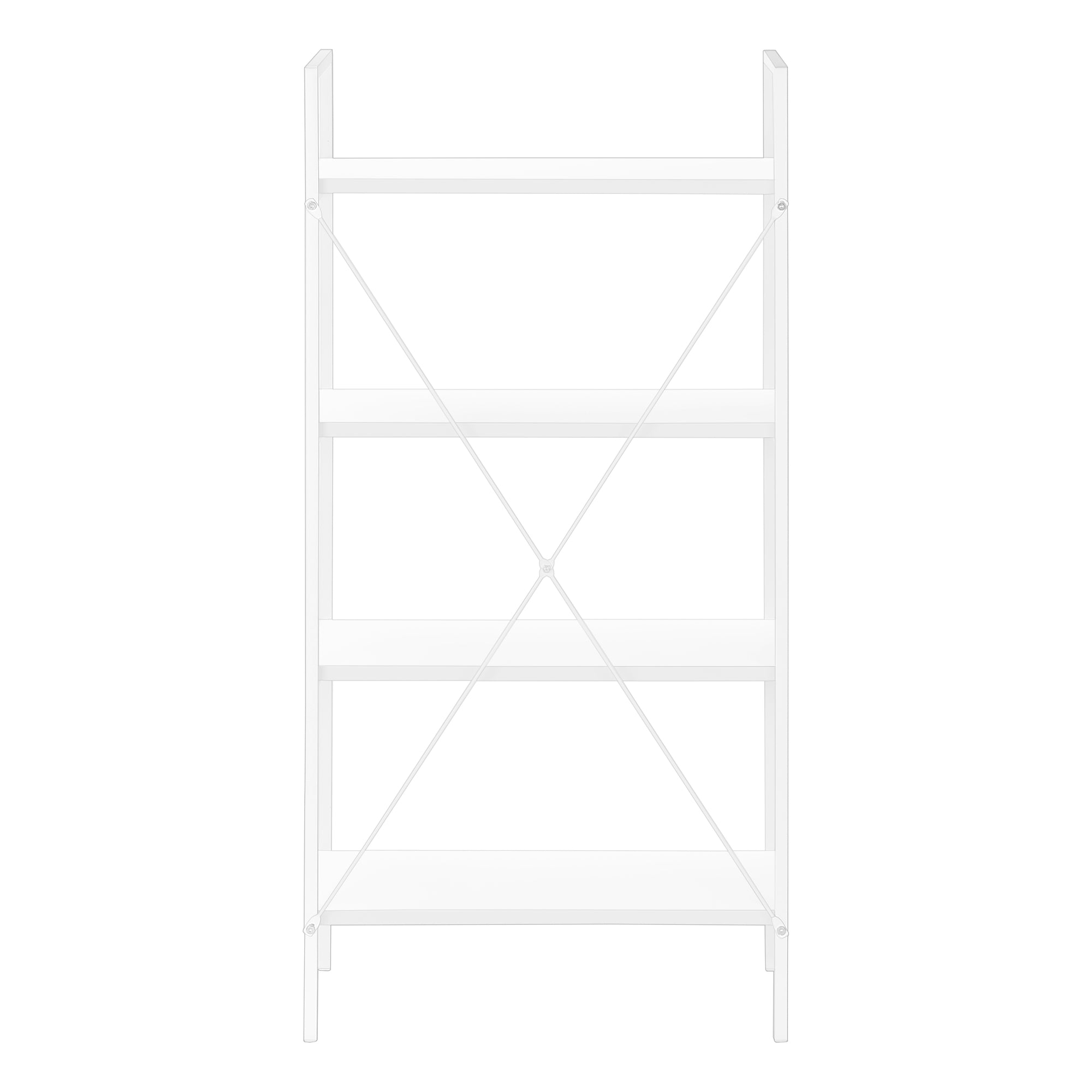 BIBLIOTHÈQUE - 48"H / BLANC / MÉTAL BLANC ( Meuble Mtl )