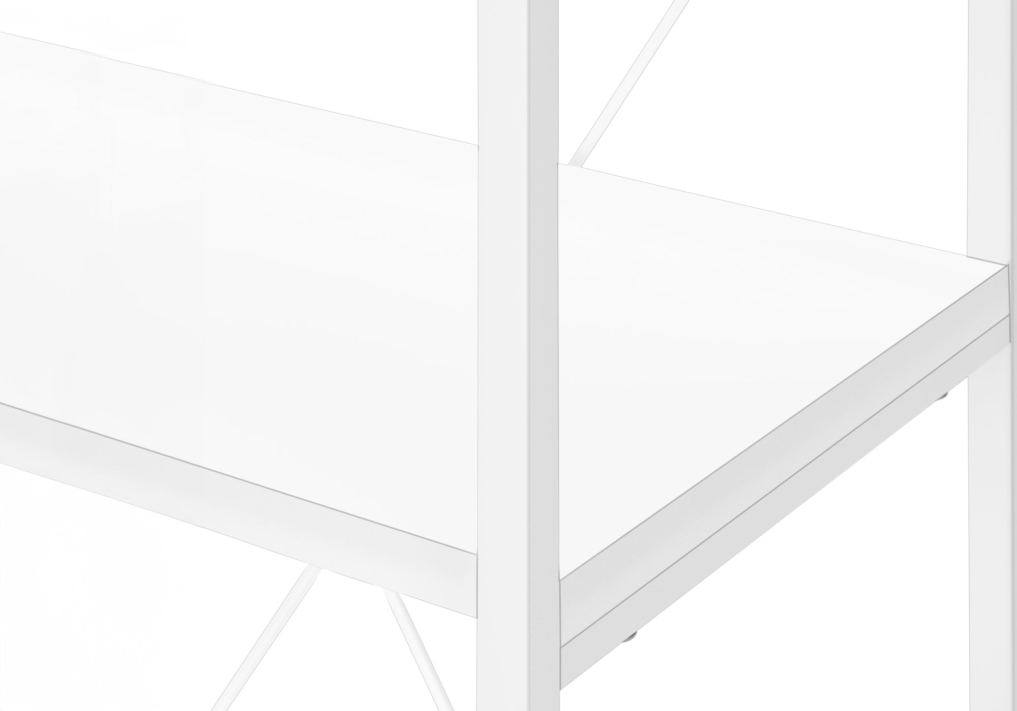 BIBLIOTHÈQUE - 48"H / BLANC / MÉTAL BLANC ( Meuble Mtl )