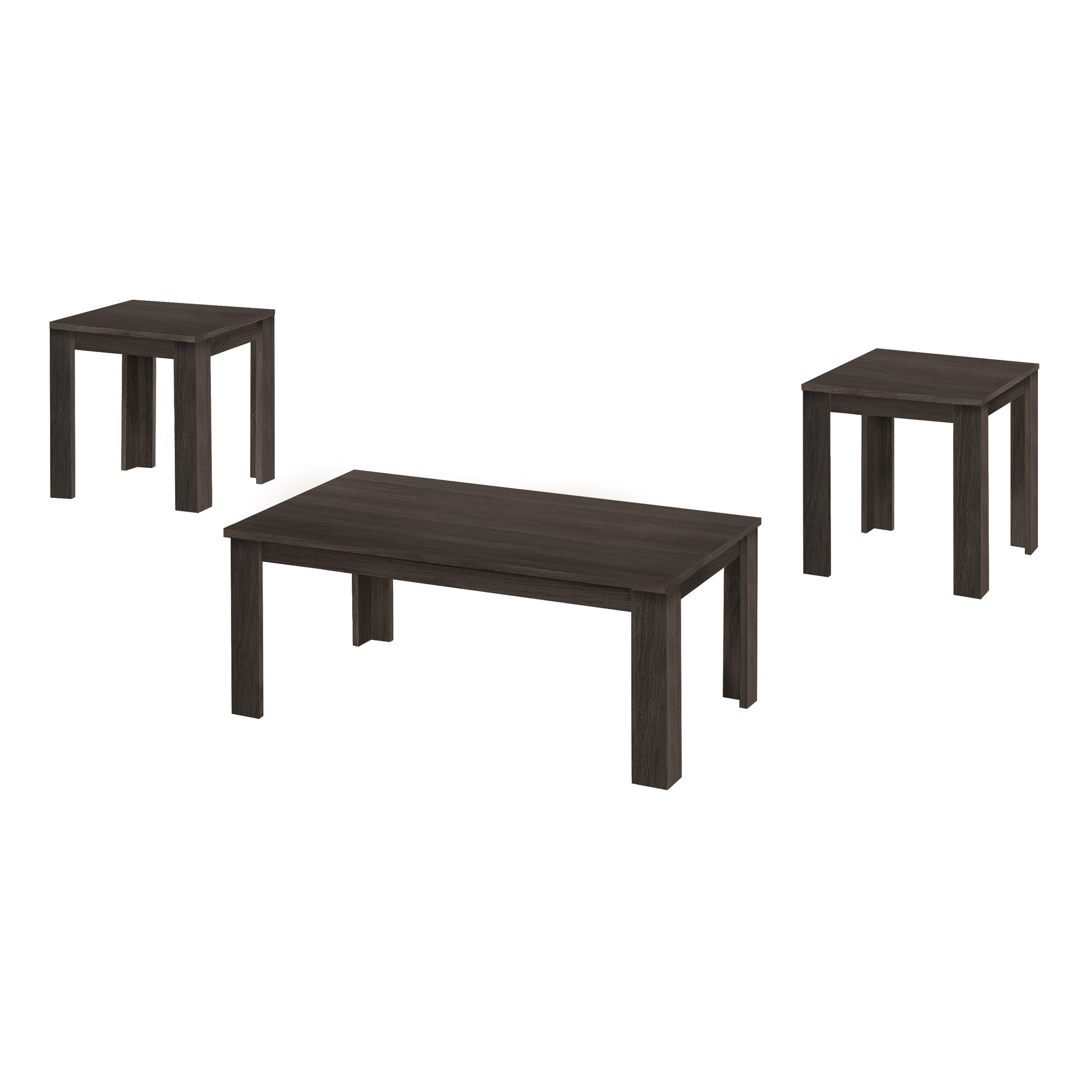 SET DE TABLE - SET 3PCS / CHENE MARRON ( Meuble Mtl )