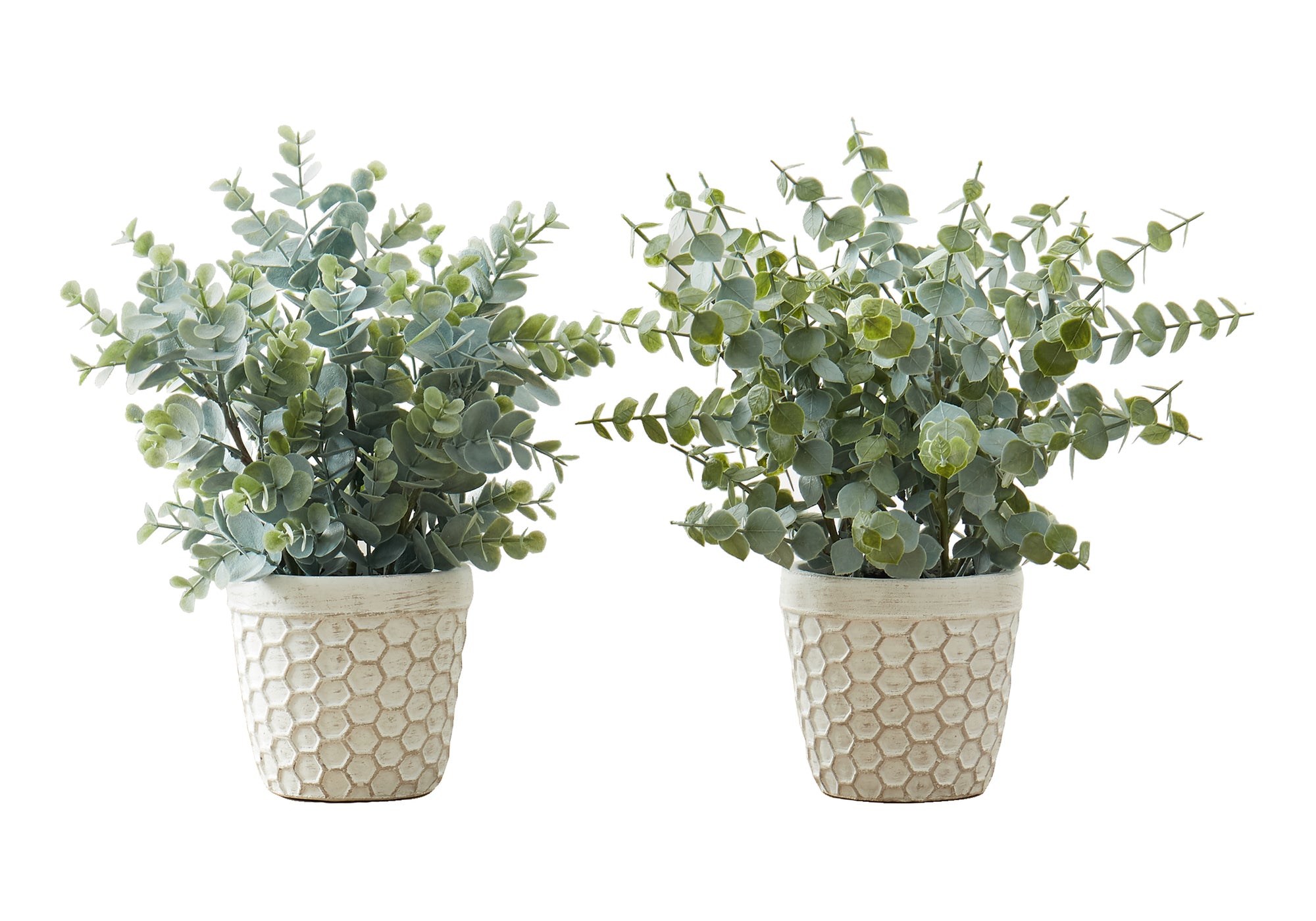 PLANTE ARTIFICIELLE - 2PCS / 13"H EUCALYPTUS/ HERBE/ 4" POT
