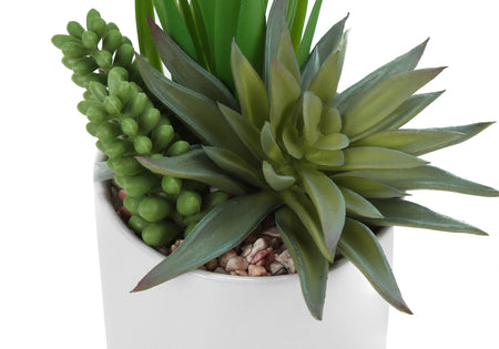 PLANTE ARTIFICIELLE - 2PCS / 7"H SUCCULENTE EN 3" POT EN CÉRAMIQUE