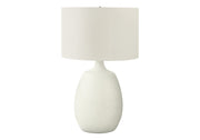 ÉCLAIRAGE - LAMPE DE TABLE 26"H RÉSINE CRÈME / ABAT-JOUR IVOIRE