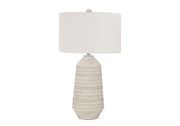 ÉCLAIRAGE - LAMPE DE TABLE 33"H CÉRAMIQUE CRÈME / ABAT-JOUR IVOIRE