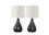 ÉCLAIRAGE - LAMPE DE TABLE 2PCS/18" H MÉTAL NOIR / ABAT-JOUR IVOIRE