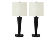 ÉCLAIRAGE - LAMPE DE TABLE 2PCS/24"H MÉTAL NOIR / IVOIRE / USB