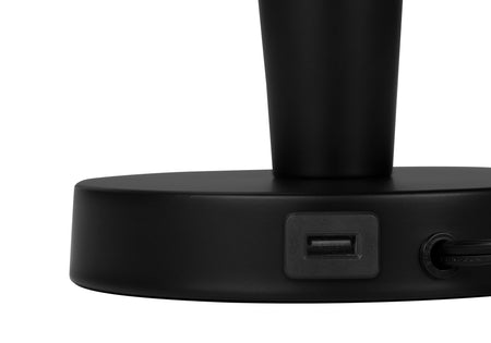 ÉCLAIRAGE - LAMPE DE TABLE 2PCS/24"H MÉTAL NOIR / IVOIRE / USB