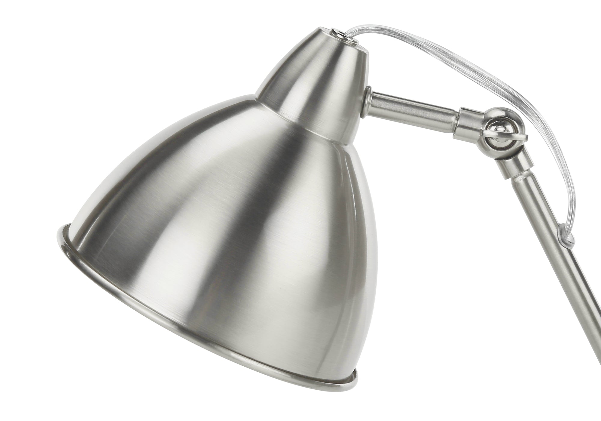 ÉCLAIRAGE - LAMPE DE TABLE 17" H MÉTAL NICKEL/Abat-jour NICKEL/USB