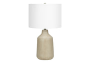 ÉCLAIRAGE - LAMPE DE TABLE 24"H BÉTON BEIGE / ABAT-JOUR IVOIRE