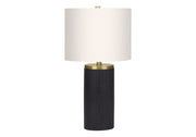 ÉCLAIRAGE - LAMPE DE TABLE 24"H BÉTON NOIR / ABAT-JOUR IVOIRE