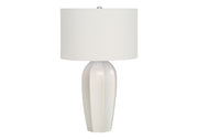 LIGHTING - 27"H TABLE LAMP CREAM CERAMIC / IVORY SHADE