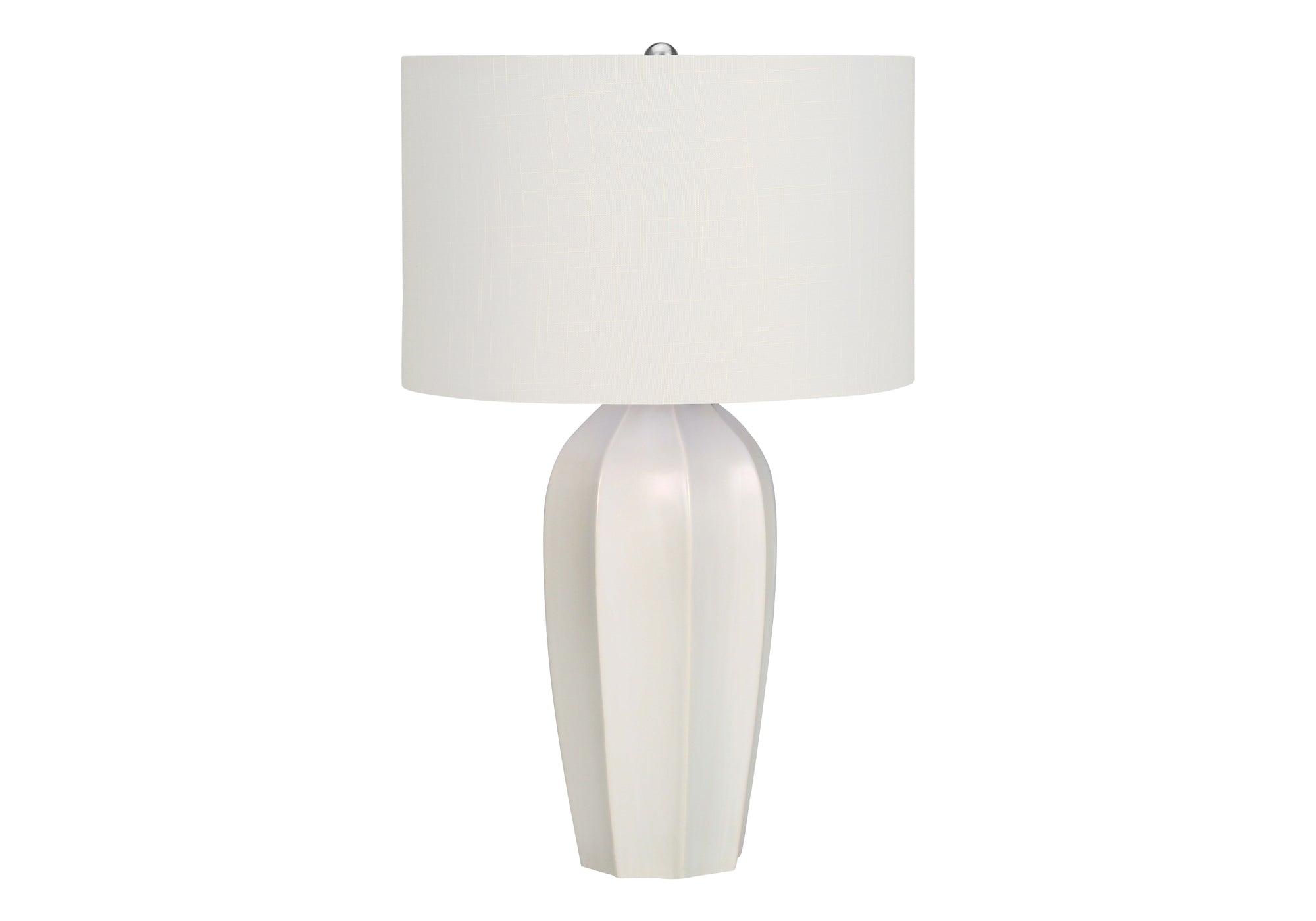 LIGHTING - 27"H TABLE LAMP CREAM CERAMIC / IVORY SHADE