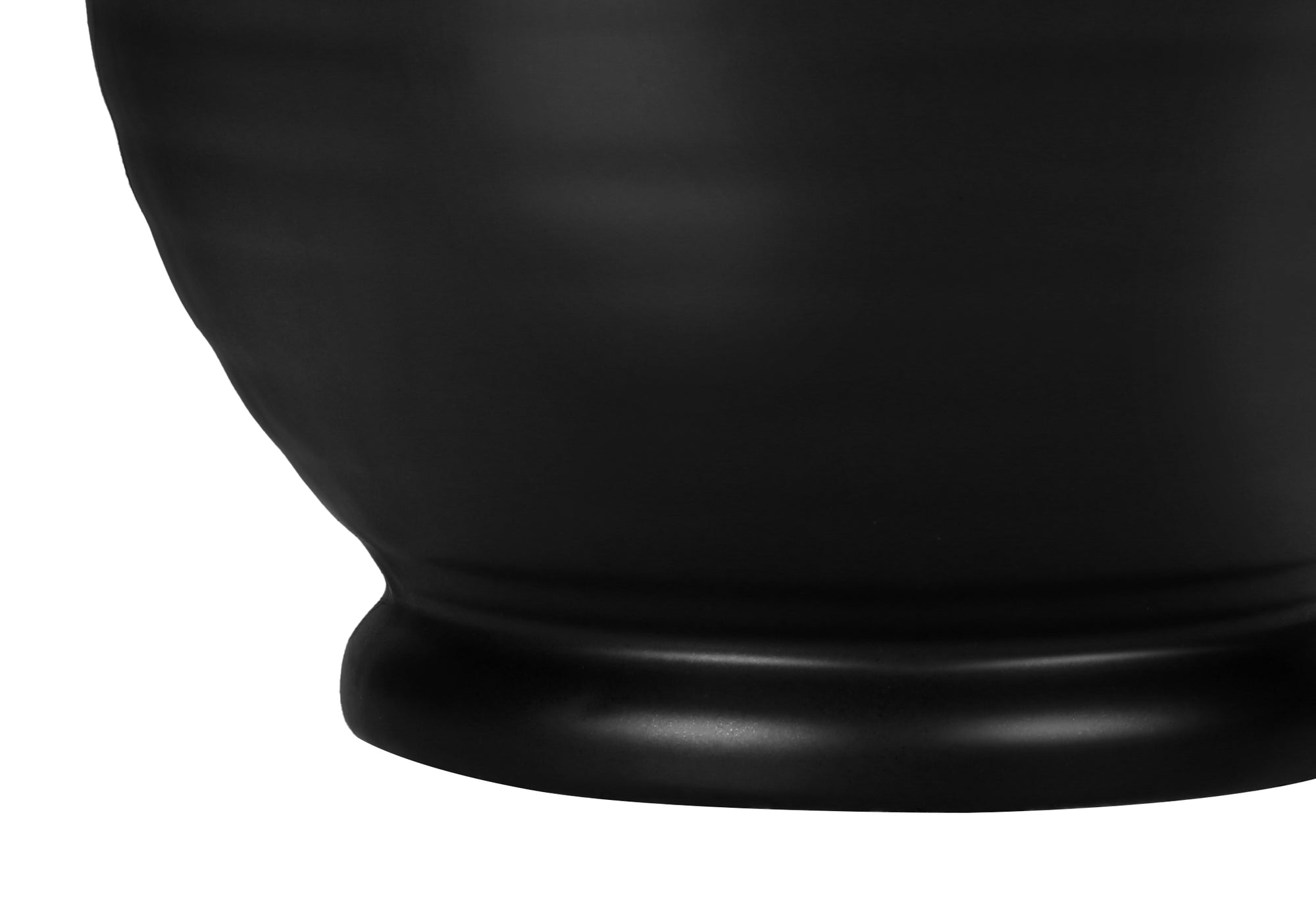 ÉCLAIRAGE - LAMPE DE TABLE 17" H CÉRAMIQUE NOIRE / ABAT-JOUR IVOIRE