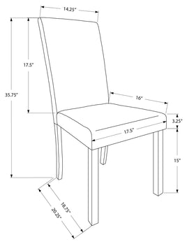 CHAISE DE SALLE À MANGER - 2PCS / 36"H ESPRESSO / PU BRUN FONCÉ ( Meuble Mtl ) 