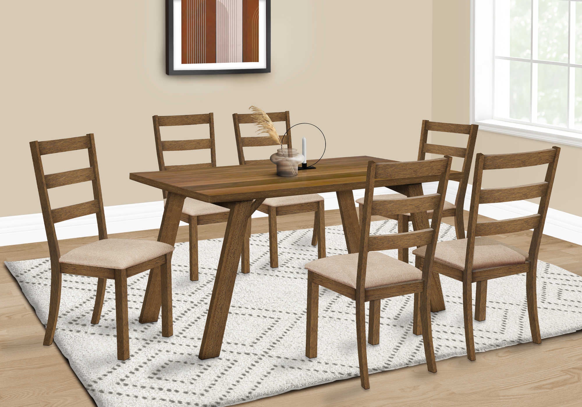 TABLE À MANGER - PLACAGE NOYER BRUN / 36"X 60" ( Meuble Mtl )
