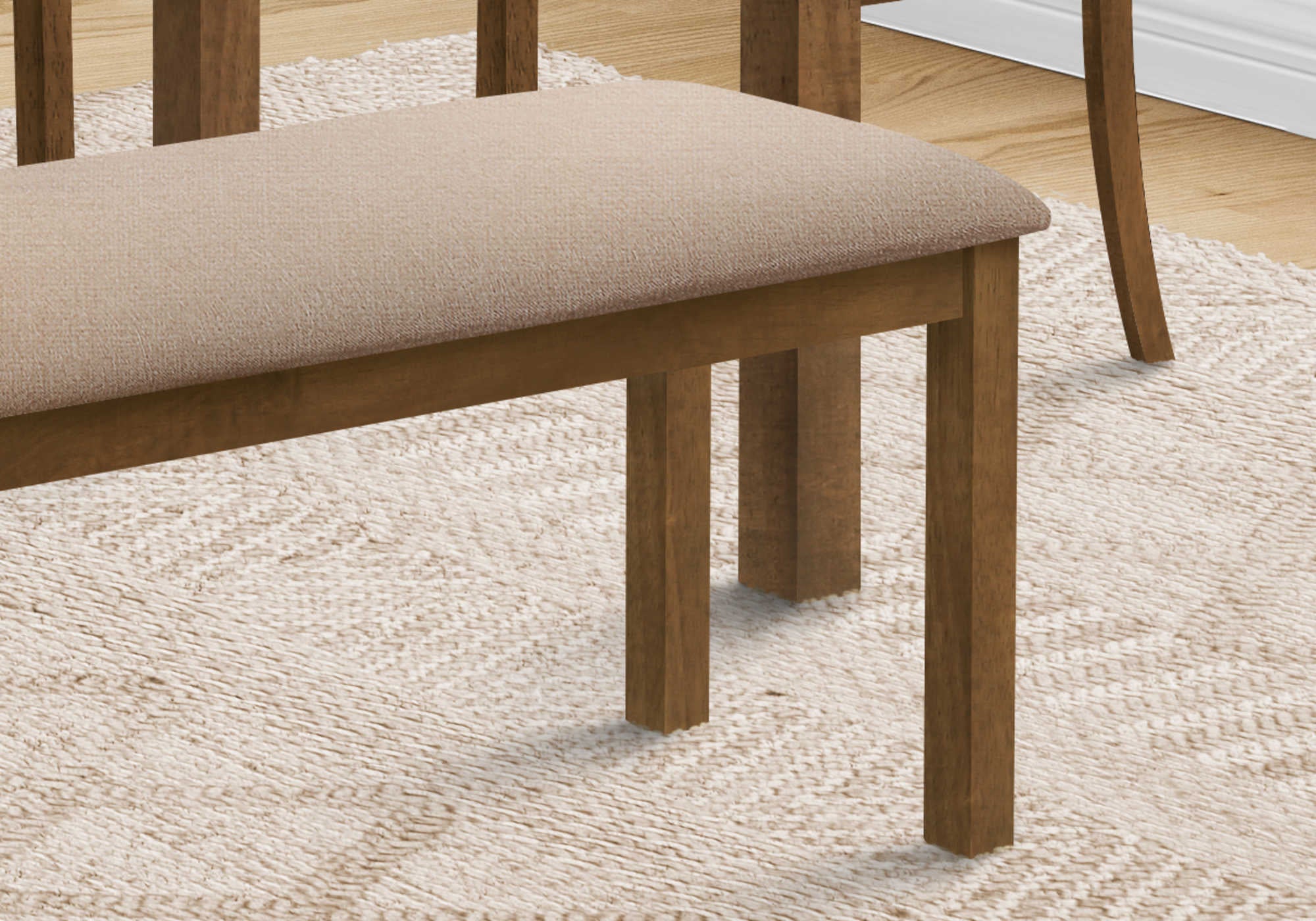 BANC - 42"L / BRUN NOYER / TISSU BEIGE