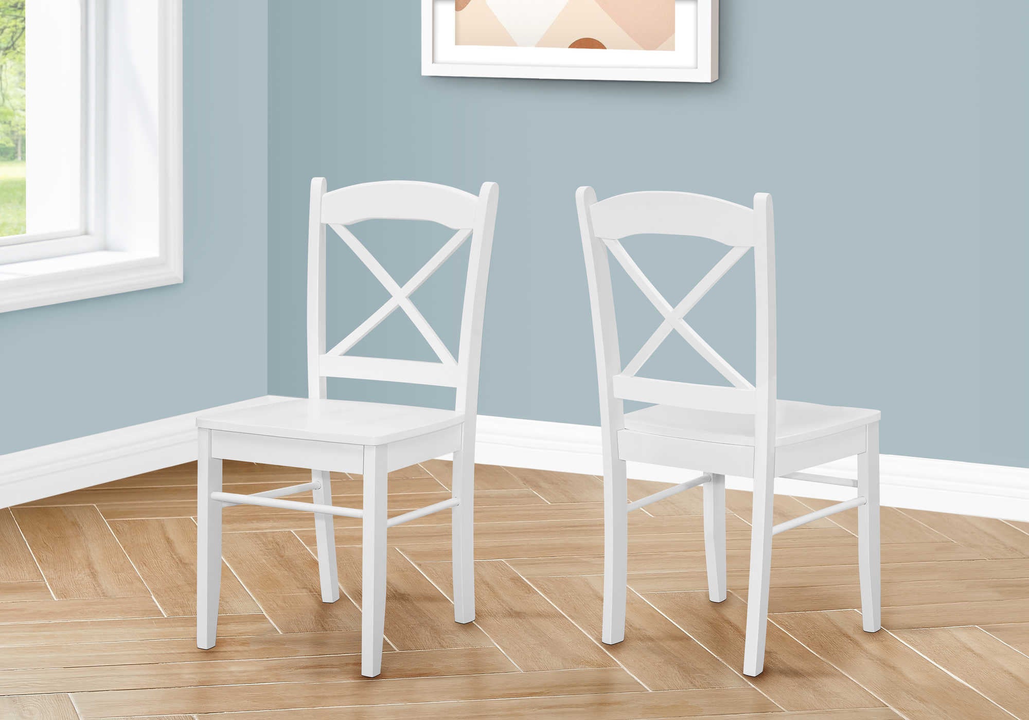 CHAISE À MANGER - 2PCS / 36"H BLANCHE