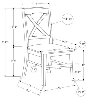 CHAISE À MANGER - 2PCS / 36"H BLANCHE