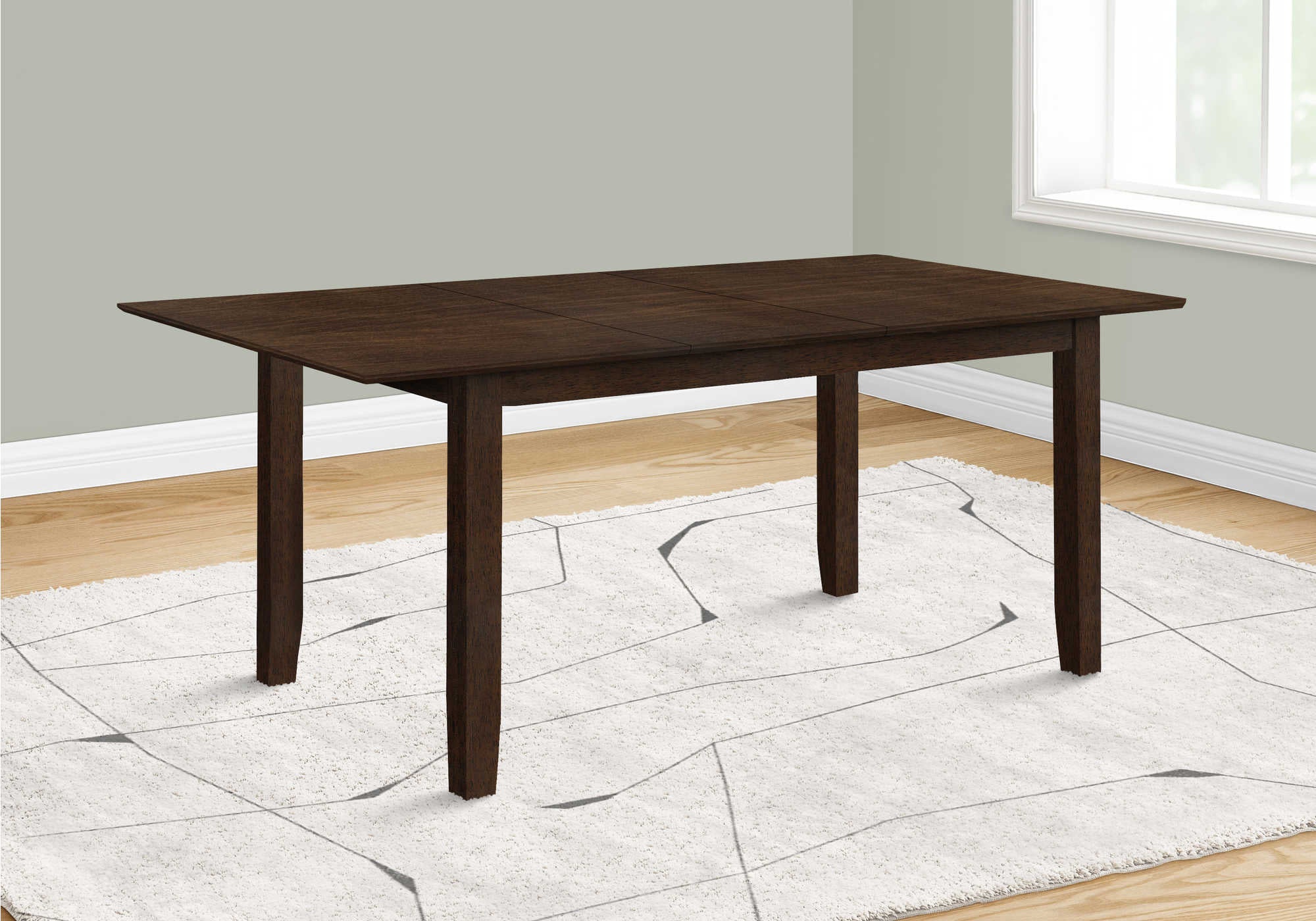 TABLE À MANGER - PLACAGE ESPRESSO 42"X 78"/ 18" EXTENSION