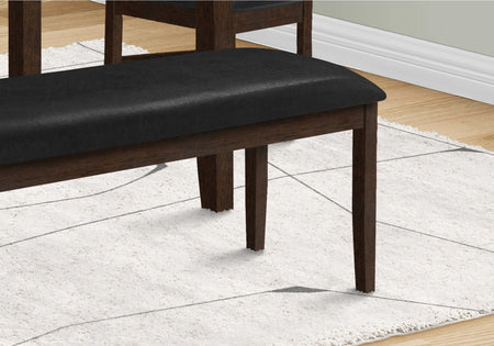 BANQUETTE - 48"L / ESPRESSO / SIÈGE PU NOIR