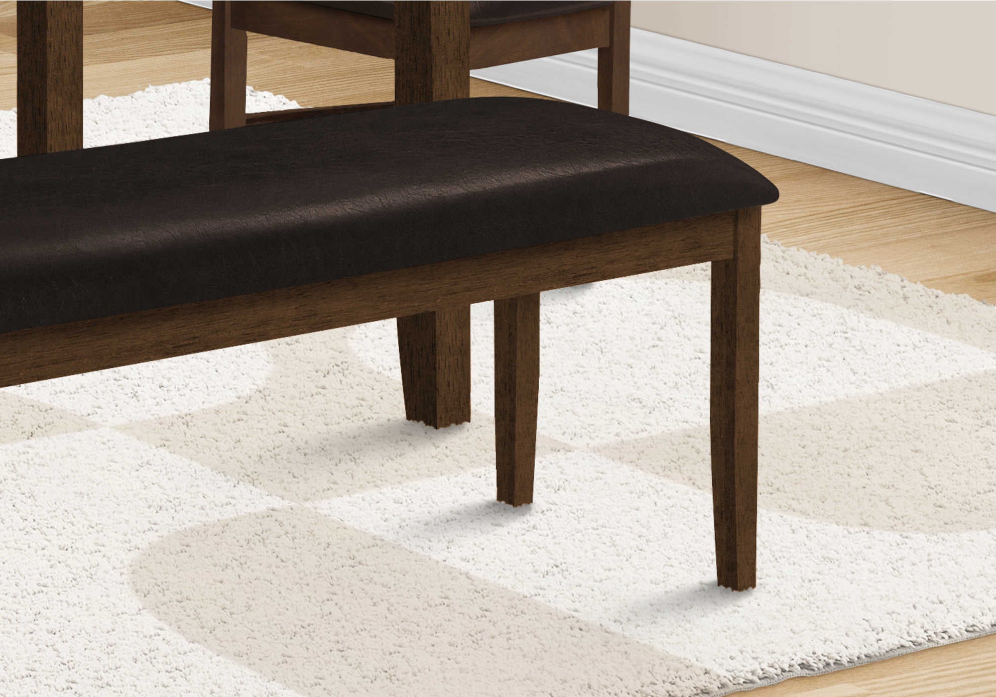 BANQUETTE - 48"L / ASSISE PU MARRON / BRUN FONCÉ