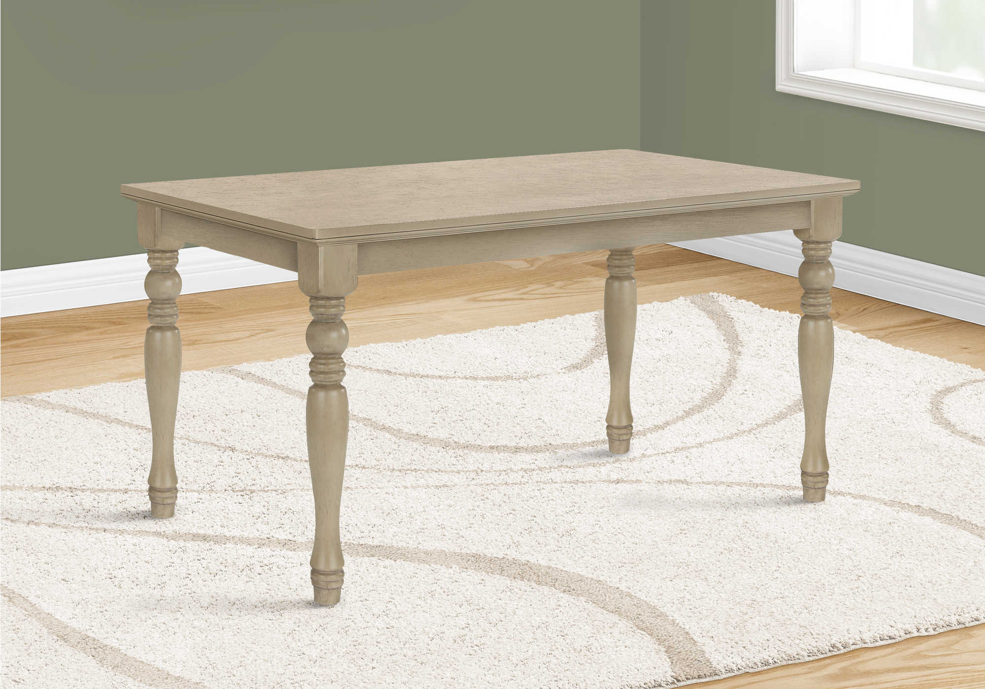 TABLE À MANGER - PLACAGE GRIS ANTIQUE 36"X 60"