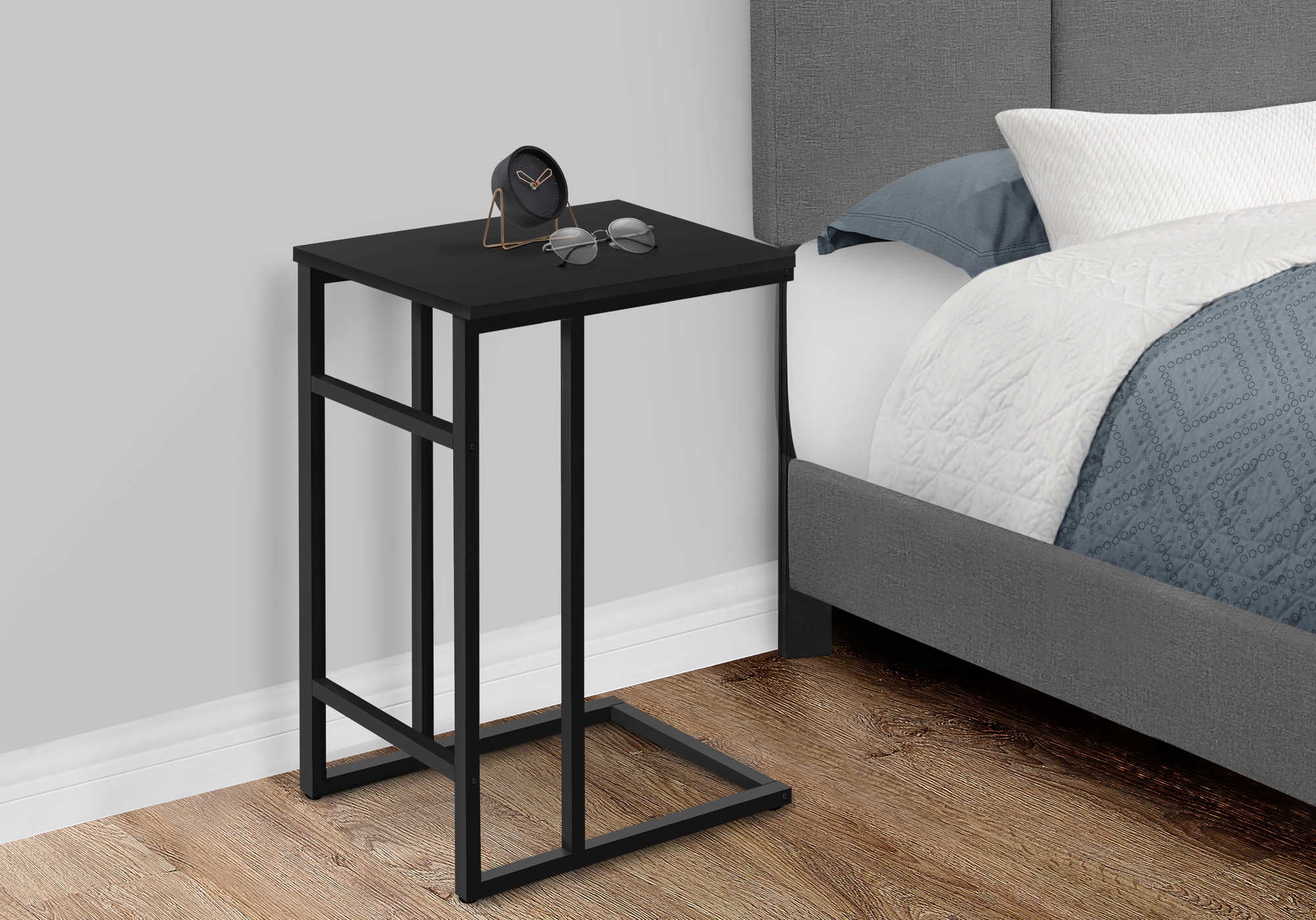 TABLE D'APPOINT - 24"H / NOIR / METAL NOIR ( Meuble Mtl )