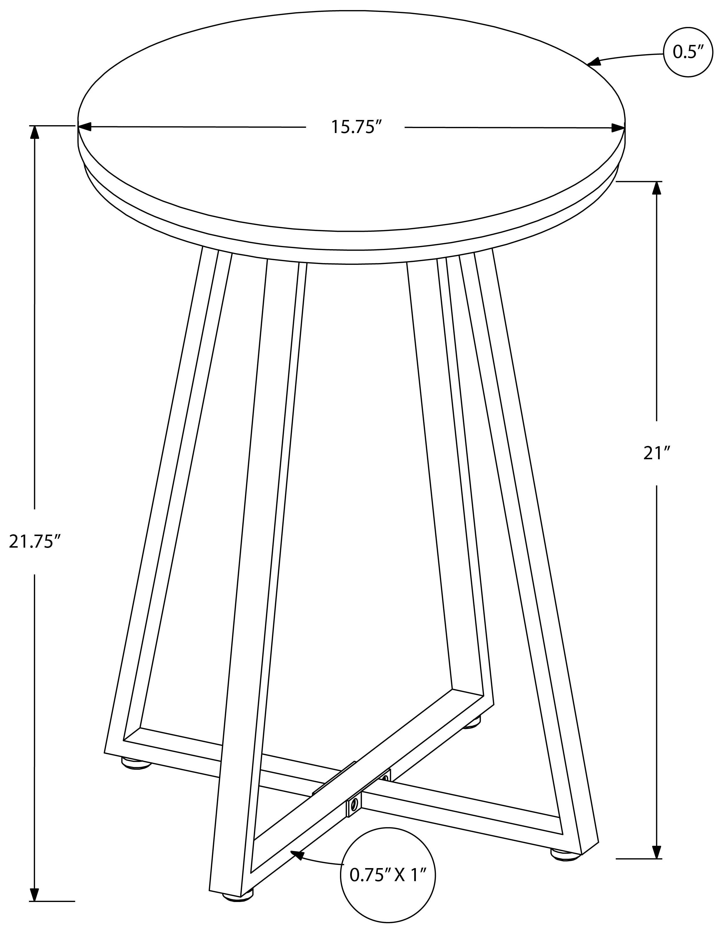 TABLE D'APPOINT - 22"H / NOIR / METAL NOIR ( Meuble Mtl )