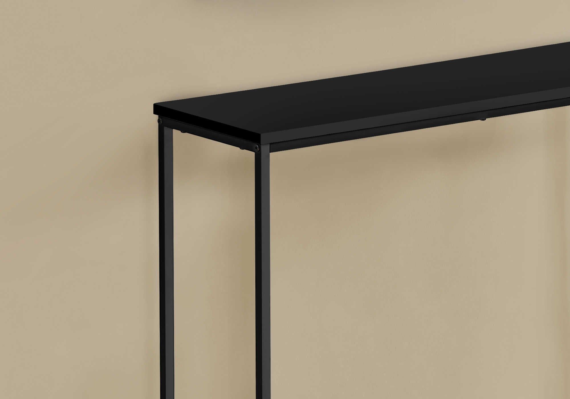 TABLE D'APPOINT - 32"L / NOIR / CONSOLE D'ENTREE METAL NOIR ( Meuble Mtl )