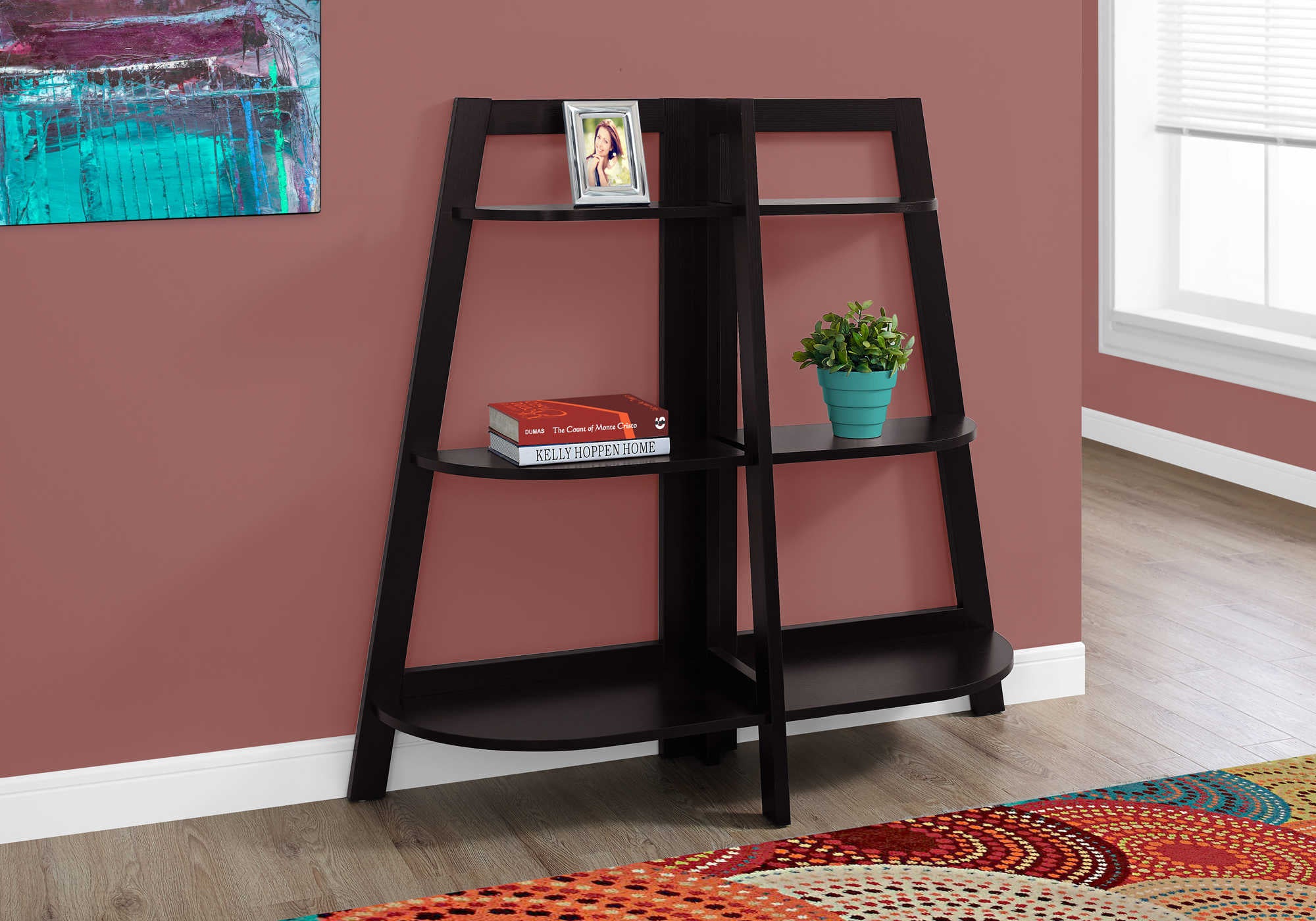 BOOKCASE - 48"H / ESPRESSO ACCENT ETAGERE ( Meuble Mtl )