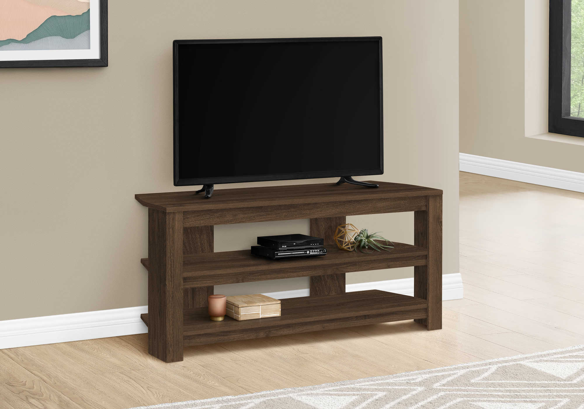 MEUBLE TV - 42"L / COIN NOYER FONCÉ ( Meuble Mtl )