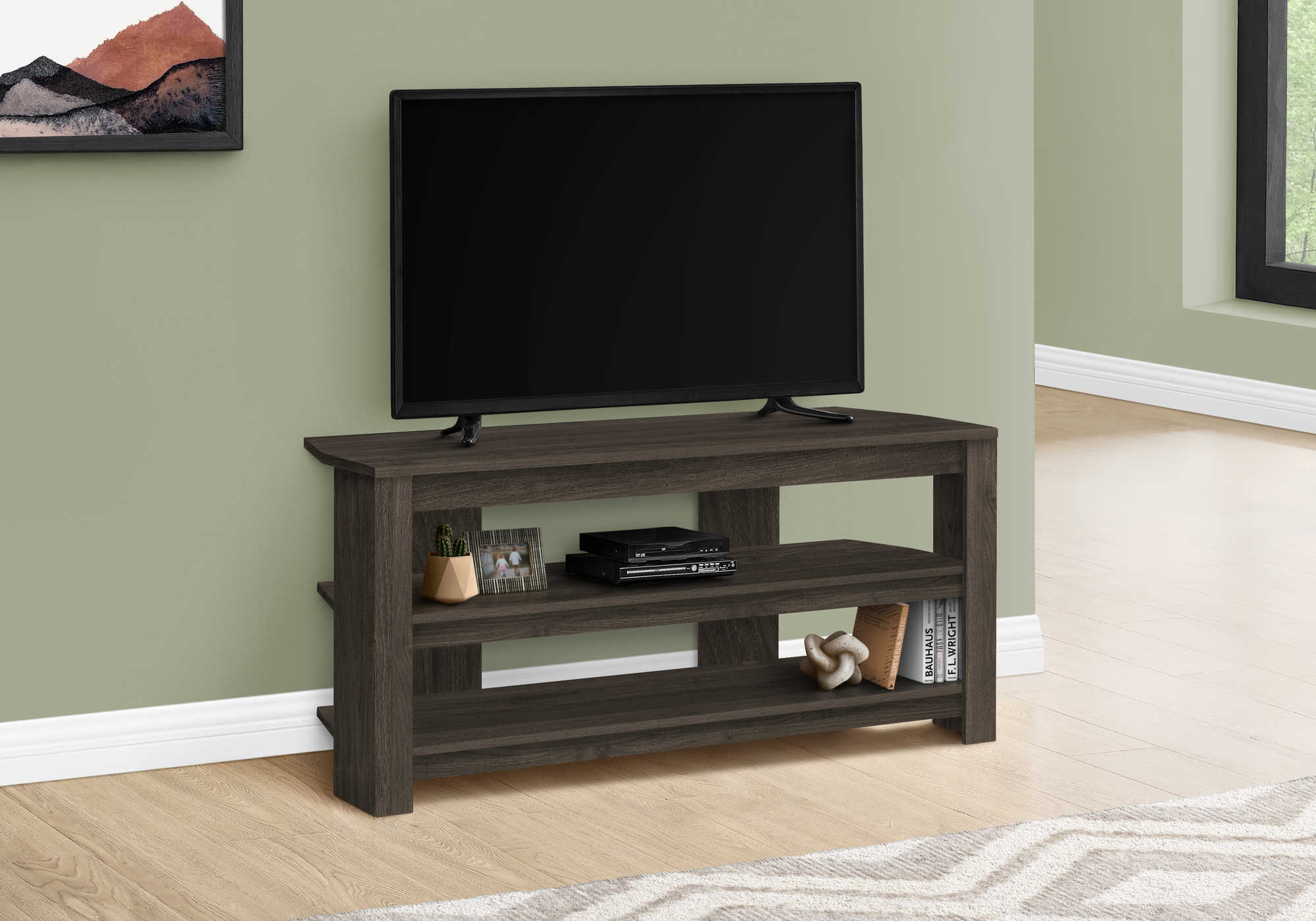 MEUBLE TV - 42"L / COIN CHÊNE BRUN ( Meuble Mtl )