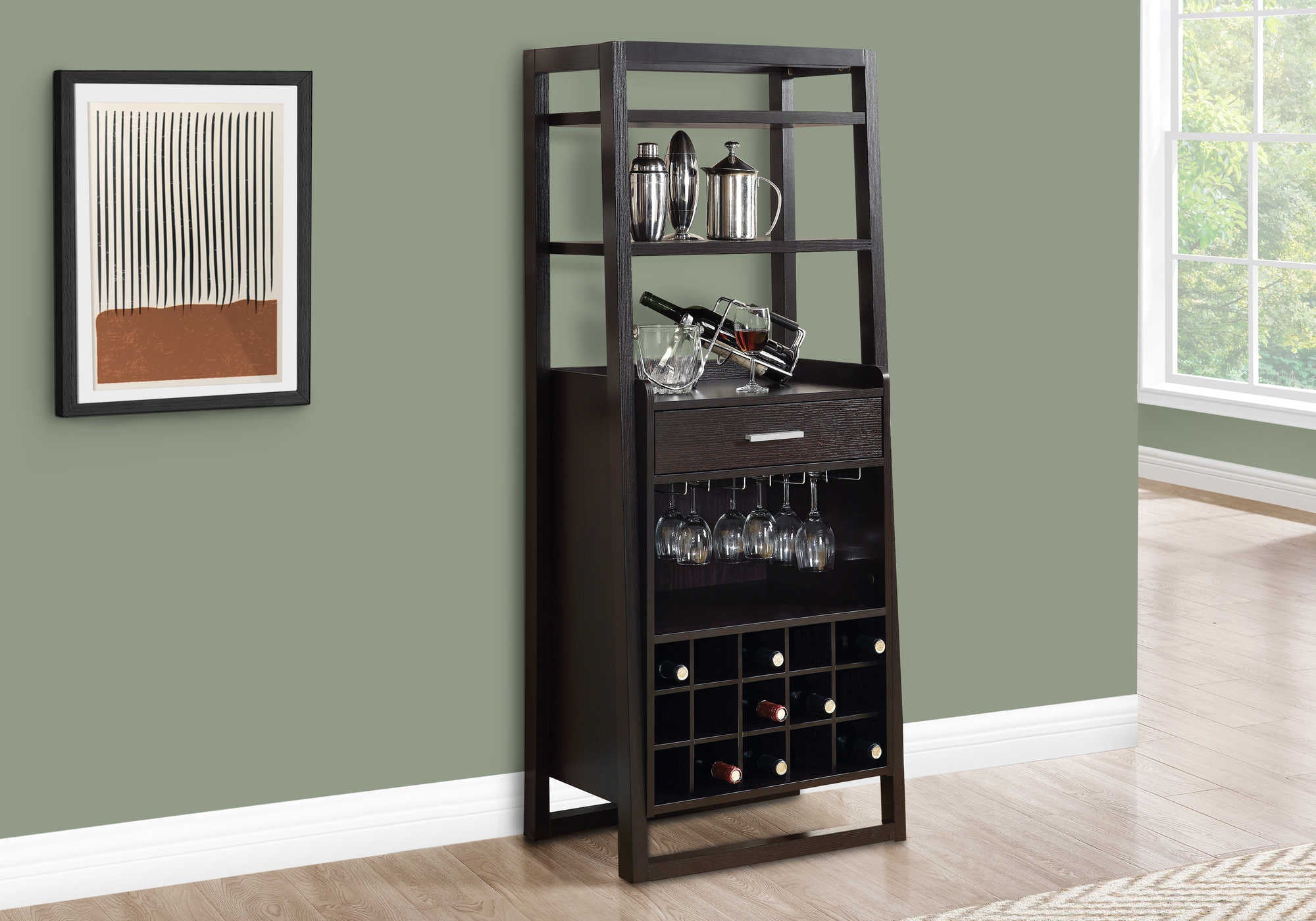 BAR À LA MAISON - 60"H / STYLE ÉCHELLE ESPRESSO ( Meuble Mtl )