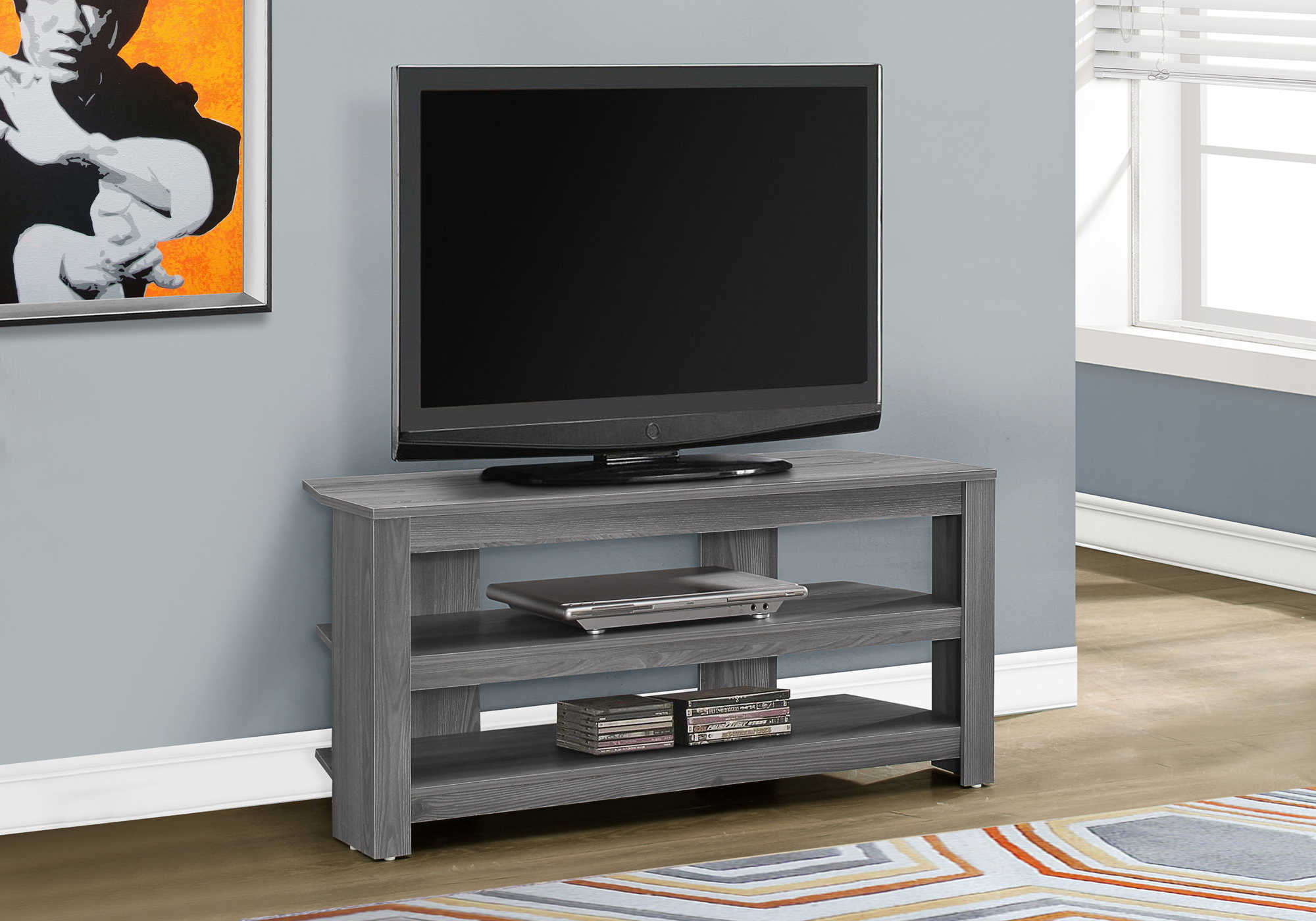 MEUBLE TV - 42"L / COIN GRIS ( Meuble Mtl )