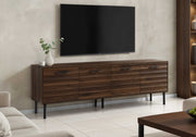 TV stand Monarch I 2727 – 72-inch, dark brown wood finish with 4 doors