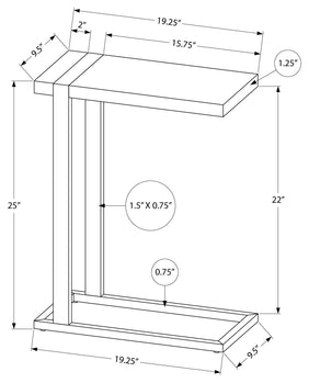 TABLE D'APPOINT - SIMILI BOIS NOIR / MÉTAL NOIR ( Meuble Mtl )