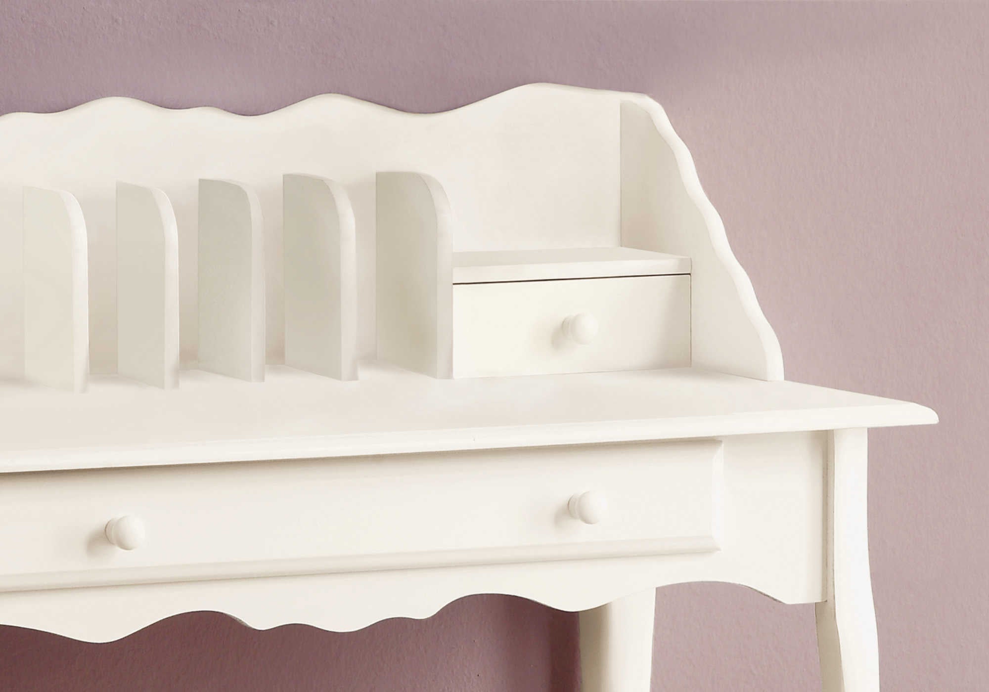 BUREAU D'ORDINATEUR - 36"L / BLANC ANTIQUE TRADITIONNEL  ( Meuble Mtl )