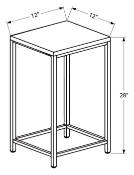 TABLE D'APPOINT - GRIS / DESSUS TUILE BLEU / ARGENT MARTELÉ ( Meuble Mtl ) 