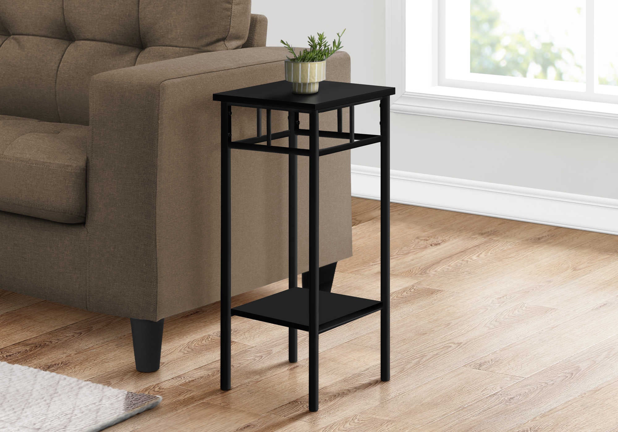 TABLE D'APPOINT - 28"H / NOIR / METAL NOIR ( Meuble Mtl )