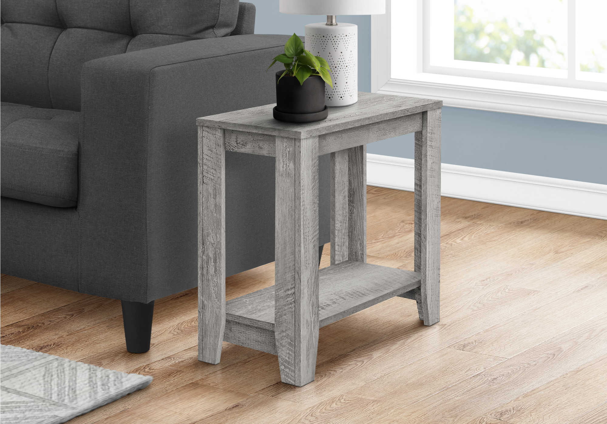 TABLE D'APPOINT - 22"H / GRIS INDUSTRIEL ( Meuble Mtl )