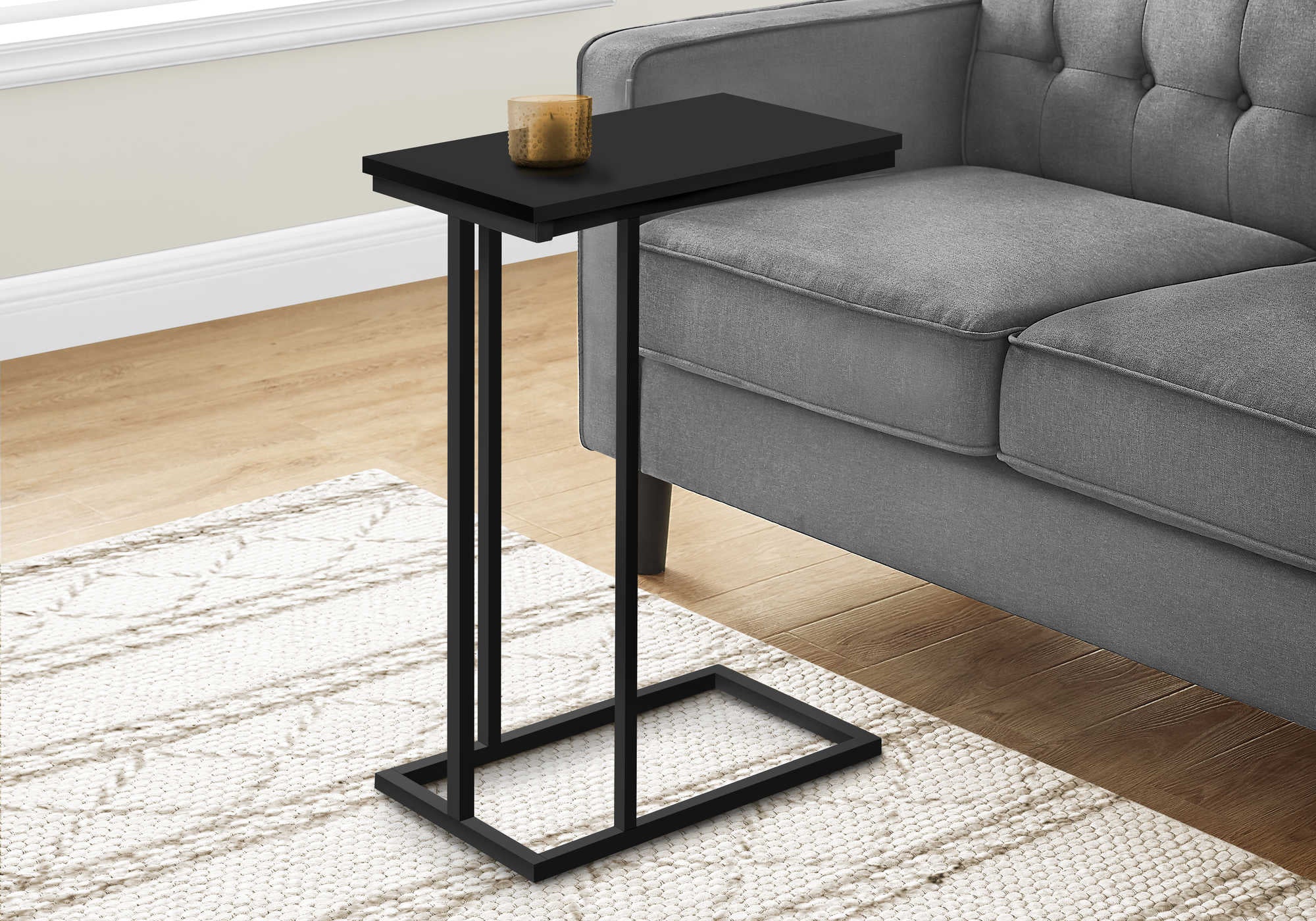 TABLE D'APPOINT - 25"H / NOIR / METAL NOIR ( Meuble Mtl )